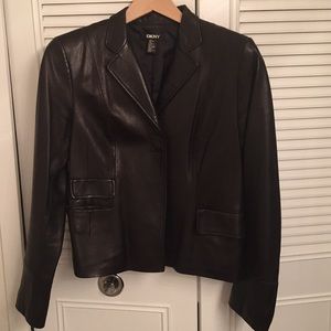 Black leather DKNY jacket